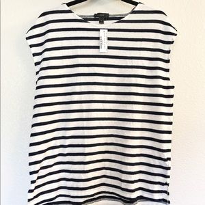 Navy and white striped J. Crew shirt NWT
