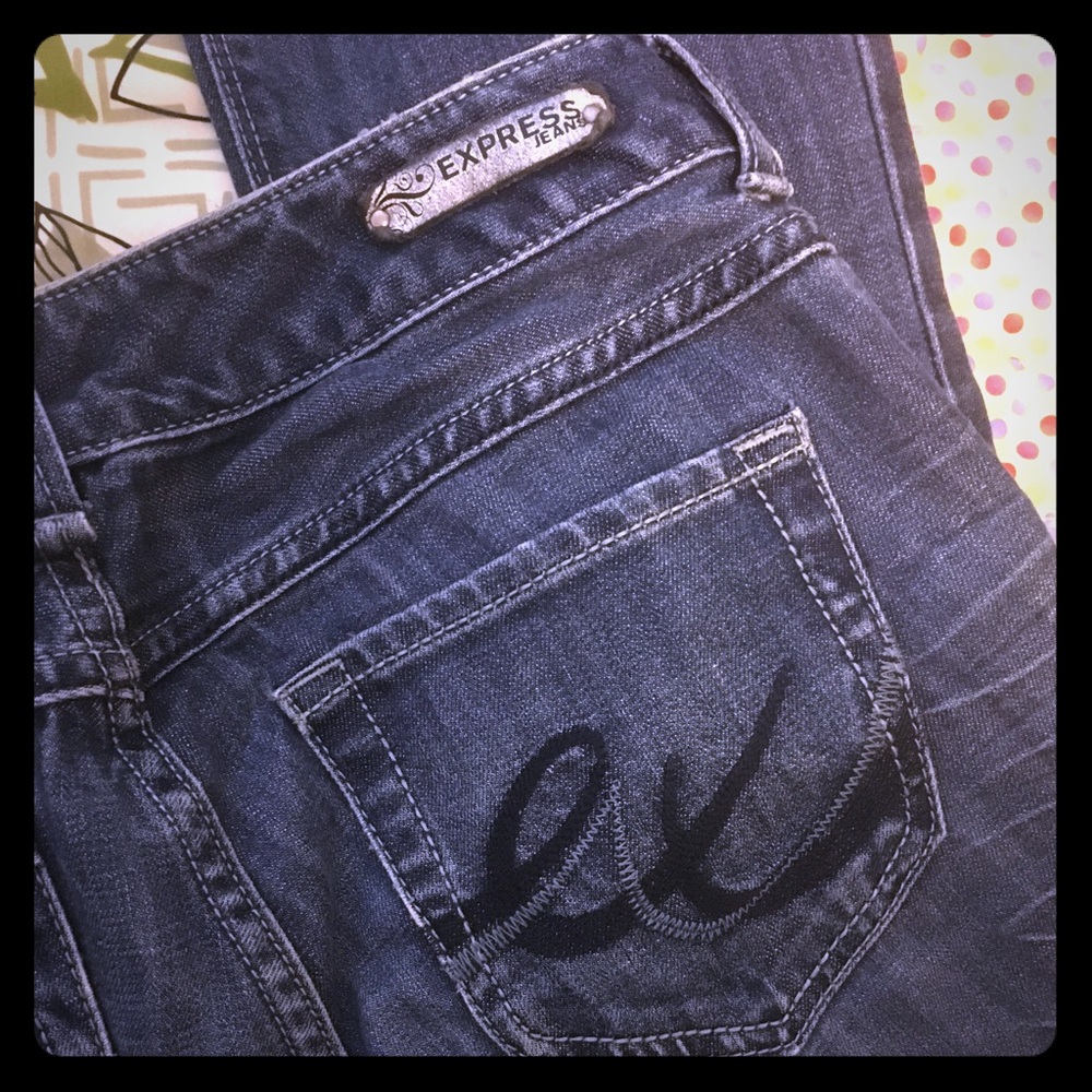 Express dark wash boot cut jeans