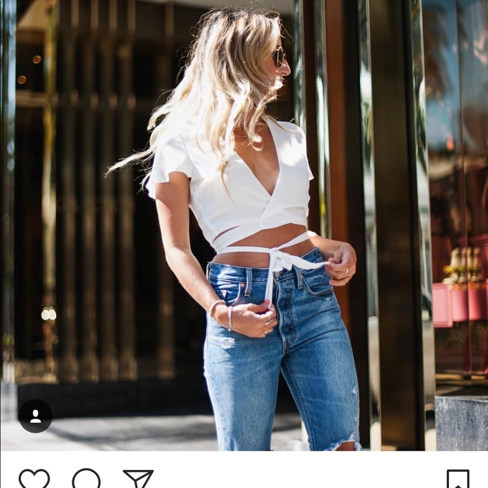 1 left!! Ailani Wrap Crop Top - Picture 5 of 6