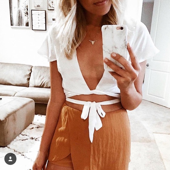 1 left!! Ailani Wrap Crop Top - Picture 3 of 6