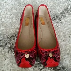 Red Multicolored Ballet Flats