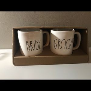 Rae Dunn bride and groom mugs