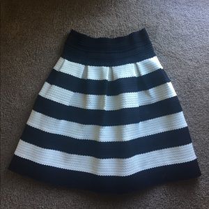 Black and white striped skirt
