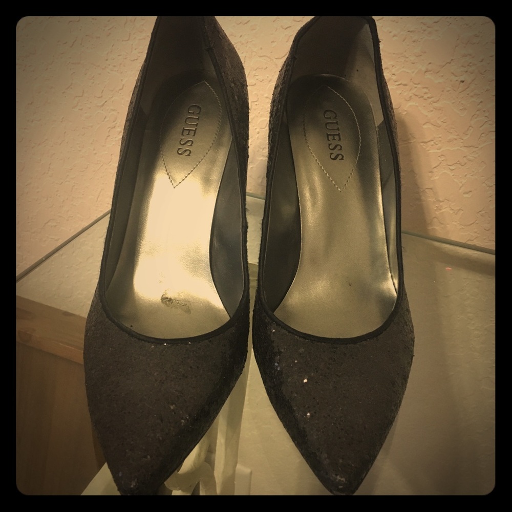 Black guess sparkly heels