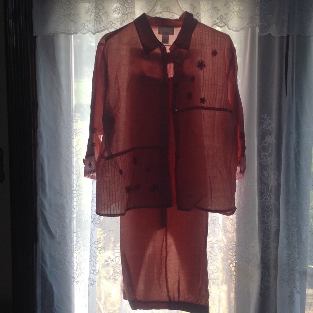 100% linen peach outfit