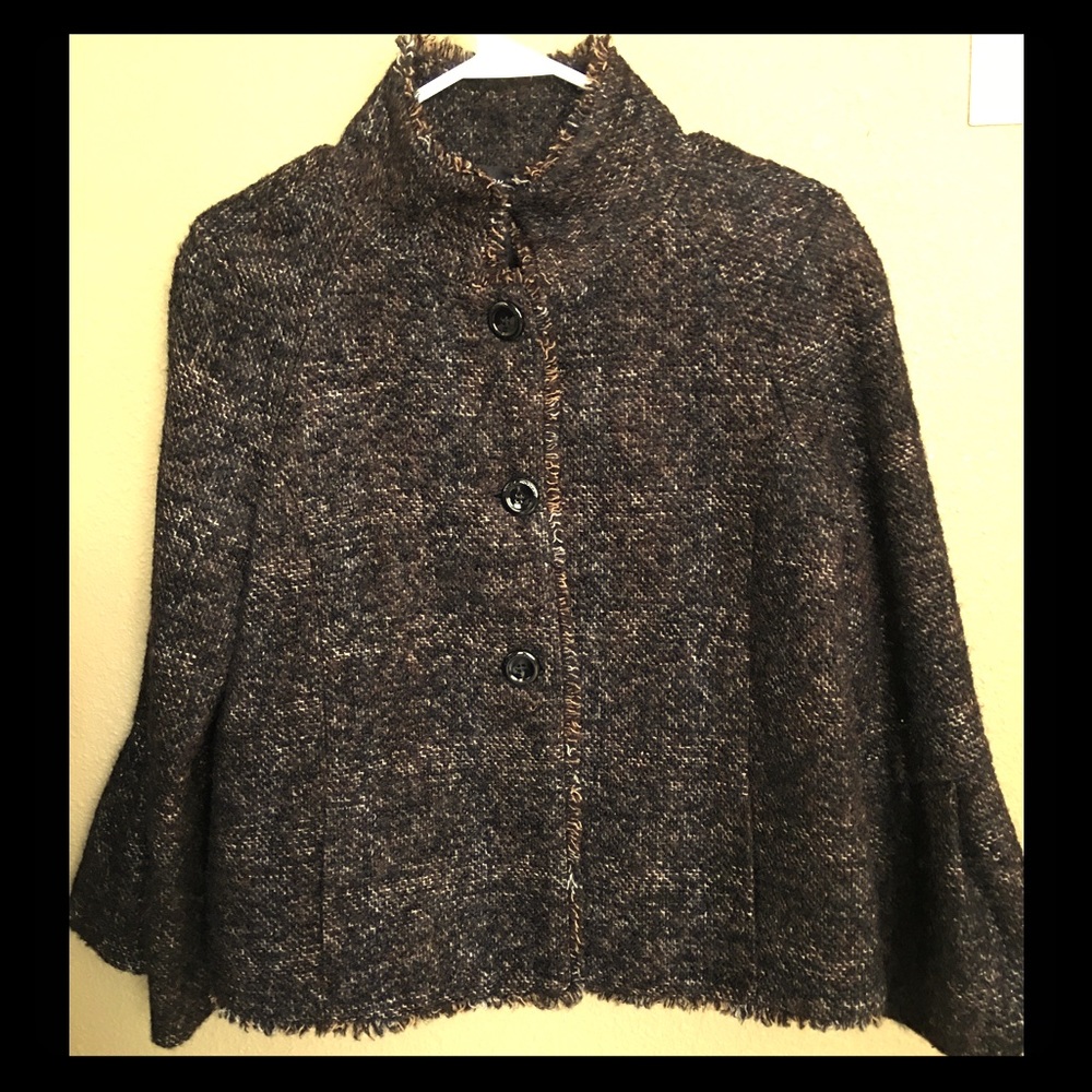 Tweed look dark brown and black jacket