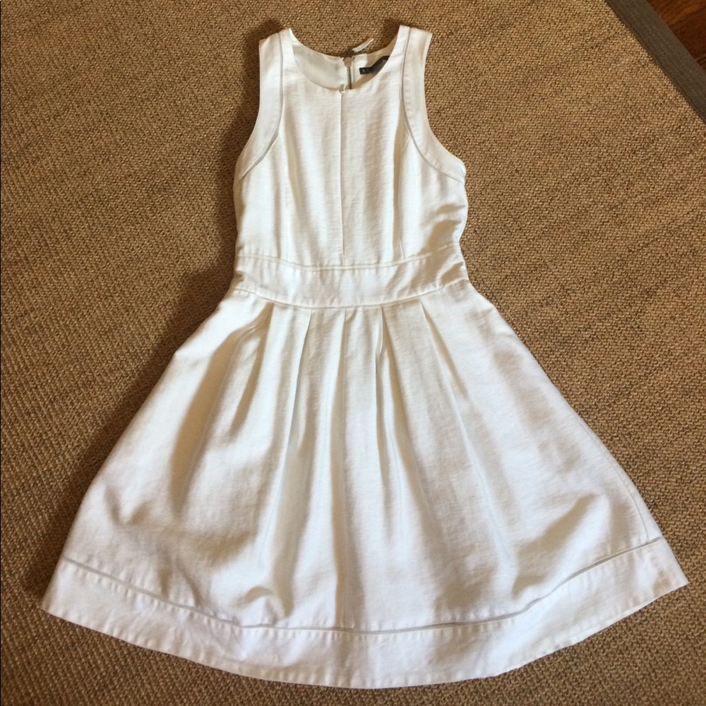 Armani Exchange White flared mini dress