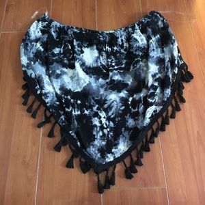 Tie die with fringe tube top