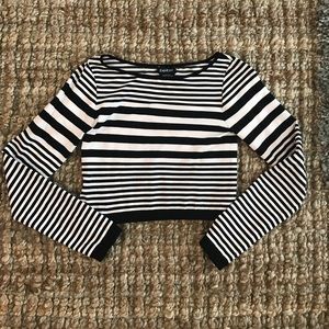 BEBE BodyCon Striped Crop Top