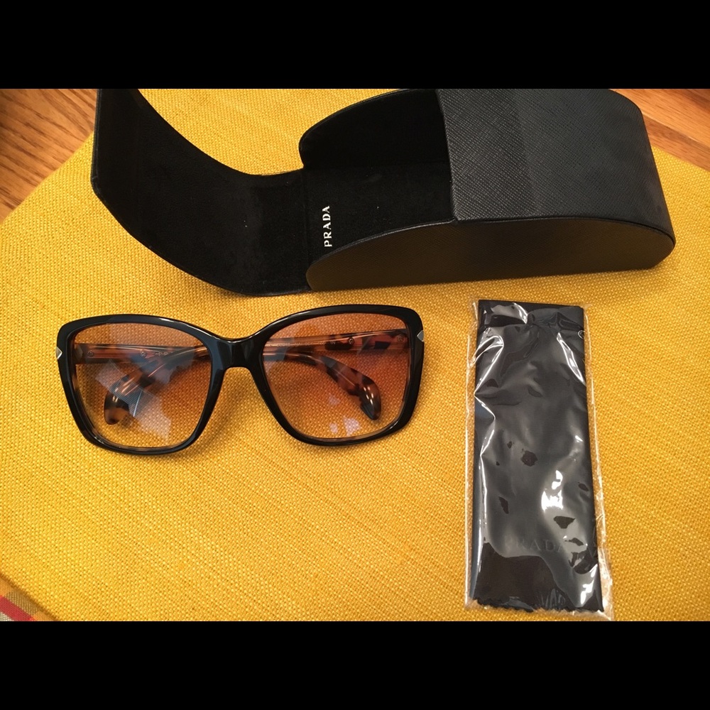 PRADA SPR 14P SQUARE WOMEN TORTOISE HAVANA BROWN