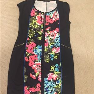 Eloquii body con floral zip front dress 18W