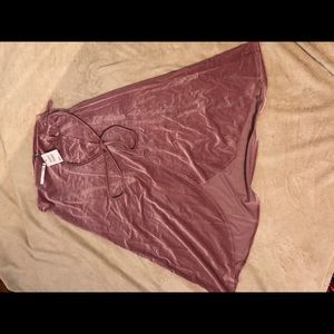 Pink velvet wrap skirt
