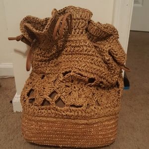 Woven boho hippie backpack purse