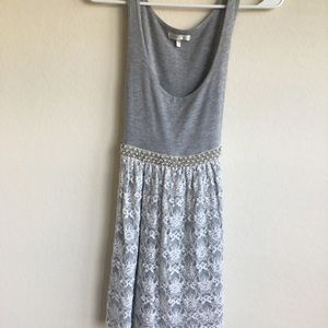Lacy dress with rhinestone belt