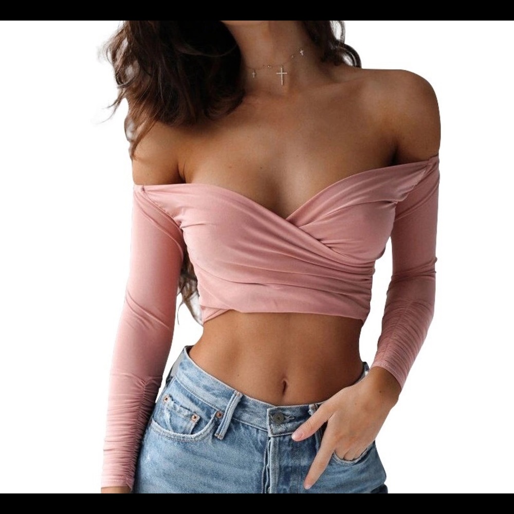 ON SALE🍓Long Sleeve off the Shoulder-Pink🍓