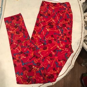 LulaRoe TC Leggings - Antique Keys