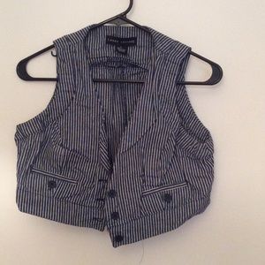 Cropped striped vest