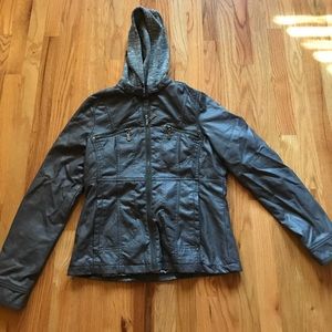 Grey faux leather jacket