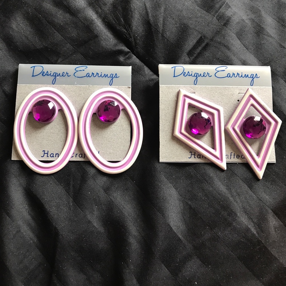 Two for One Cute Purple Earrings