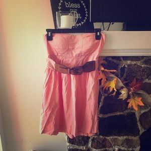 Pink strapless drsss