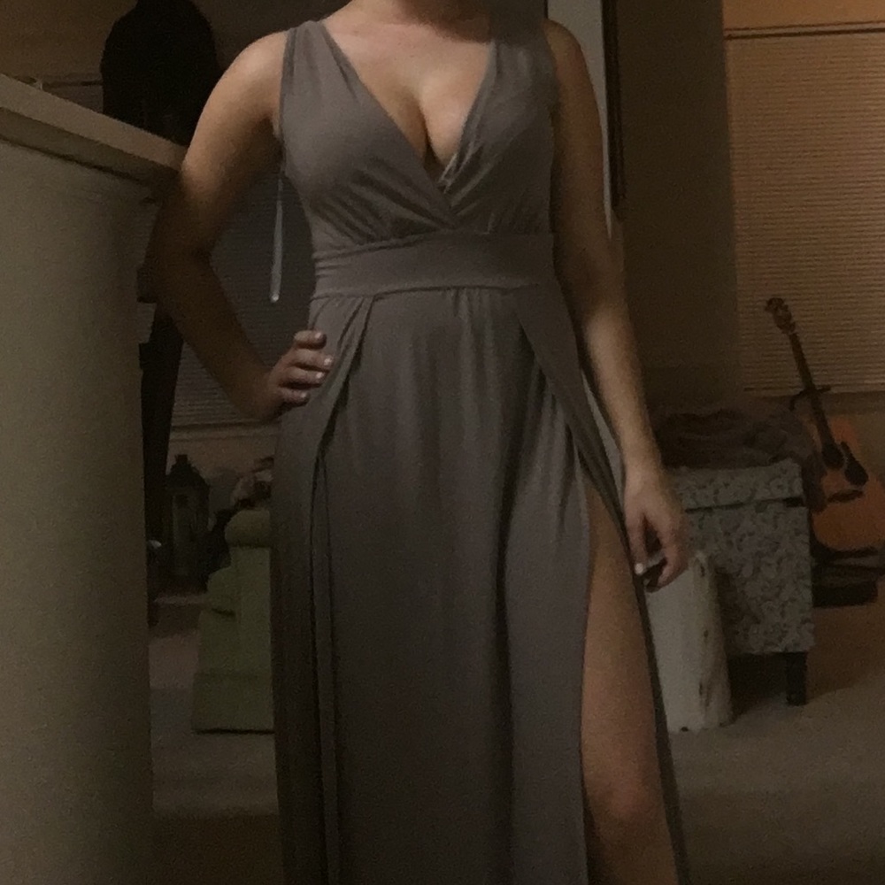Taupe Evening Gown