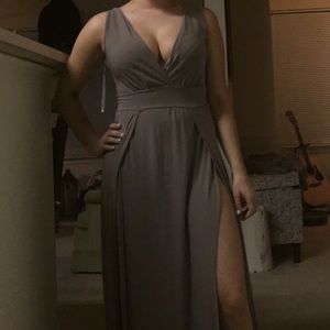 Taupe Evening Gown