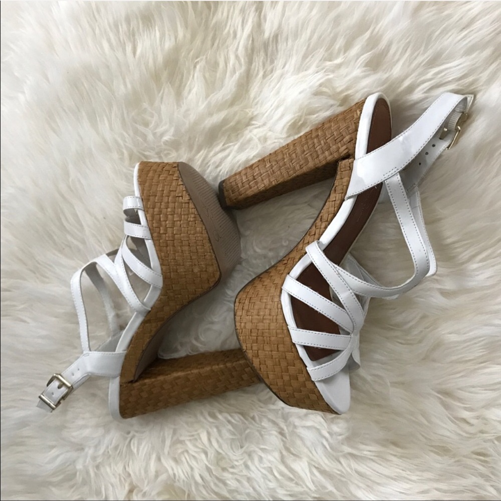 Jessica Simpson white platform sandal heel size6.5