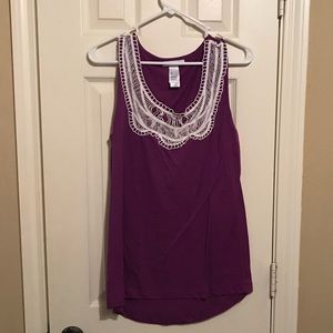 Purple lace tank