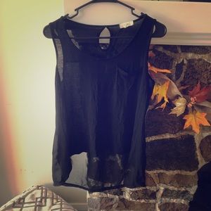 Sheer black tank top