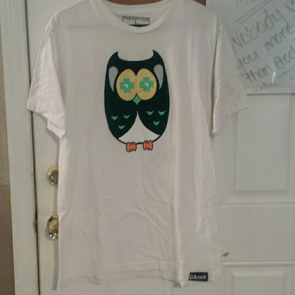 PINK + DOLPHIN textured owl tee