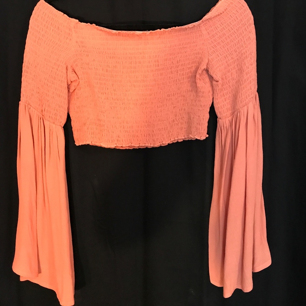 Burnt Orange CropTop w/ Flared Sleeves *NEVER WORN
