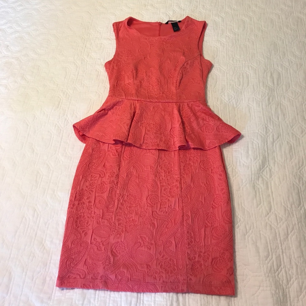 Coral peplum dress