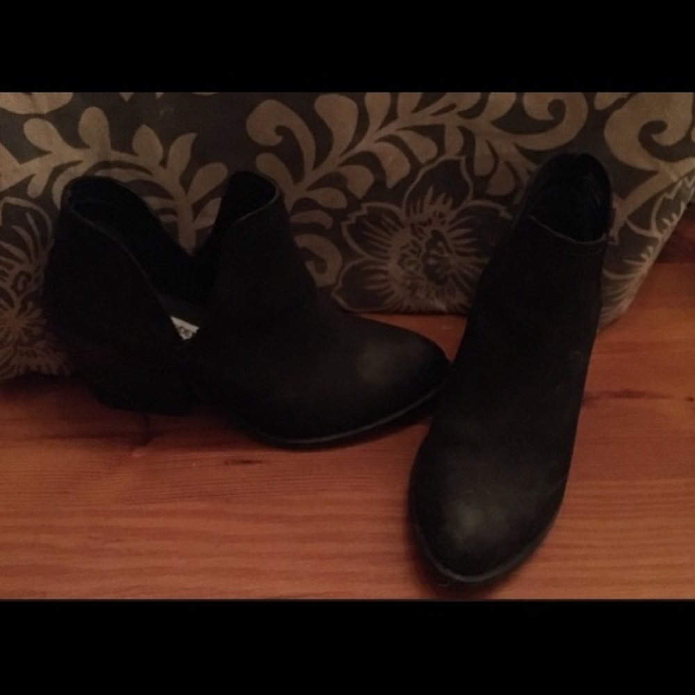Black suede booties