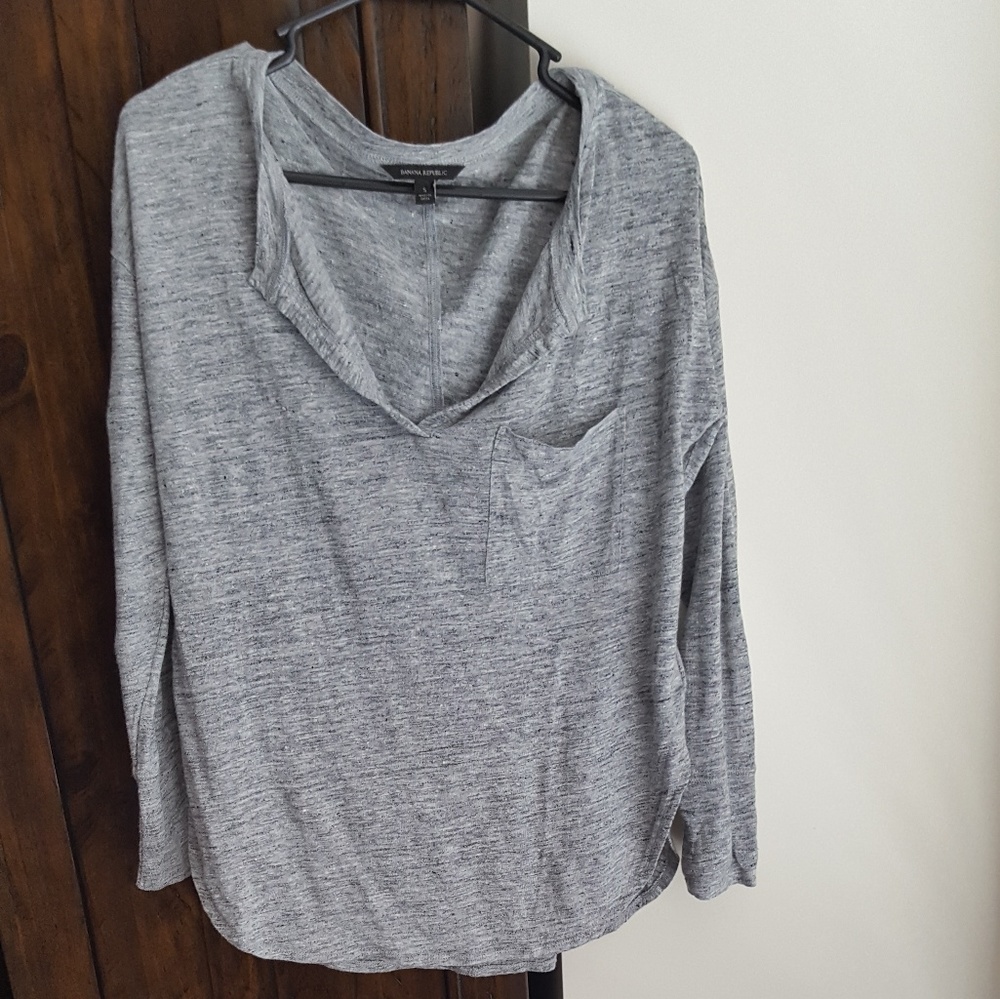 Banana Republic Linen LS Top