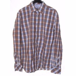 Zagiri (2XL) Blue Beige Checks Long Sleeve Button