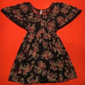 Xhilaration black floral dress