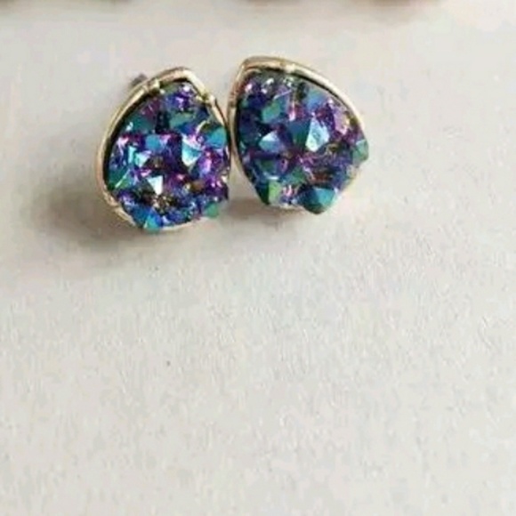 Jewelry - 🍭5/$25 Galaxy Druzy Teardrop Stud Earrings
