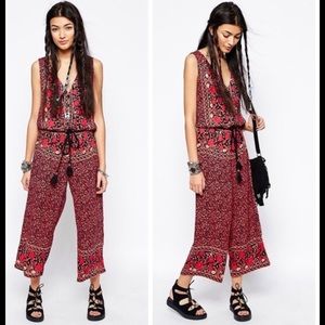 Free People "Calotte" open back romper / jumpsuit