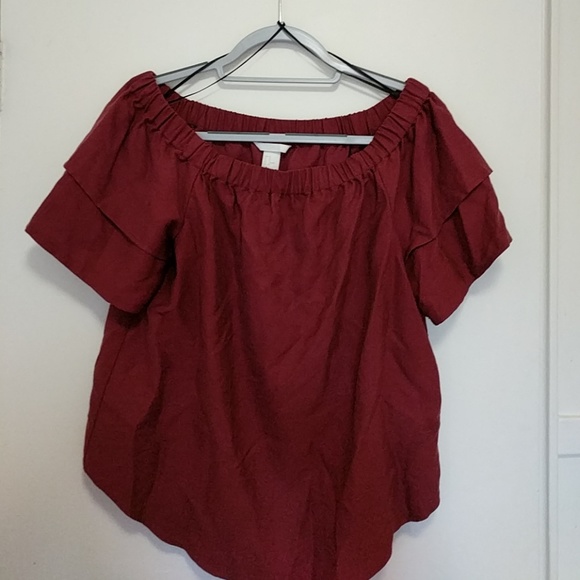 H&M Tops - Maroon off the shoulder top