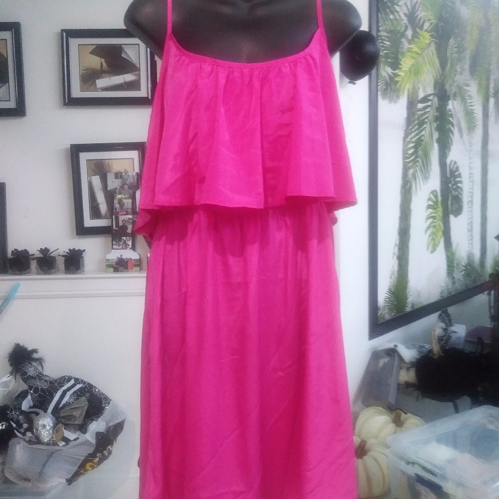 Fuschia Pink Spaghetti strap dress NWT sz Large