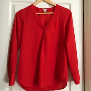 J. Crew factory red blouse xxs