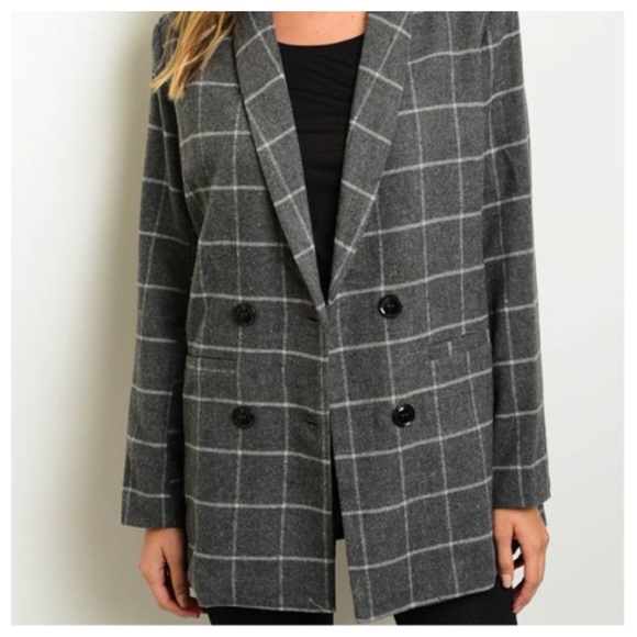 🌵HP🌵Gray Plaid Blazer - Picture 2 of 3