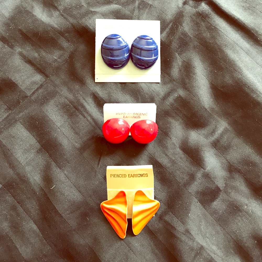 Three for One Cute Stud Earrings!