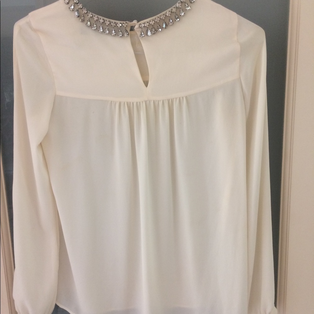 Zara woman clean white shirt with gem details