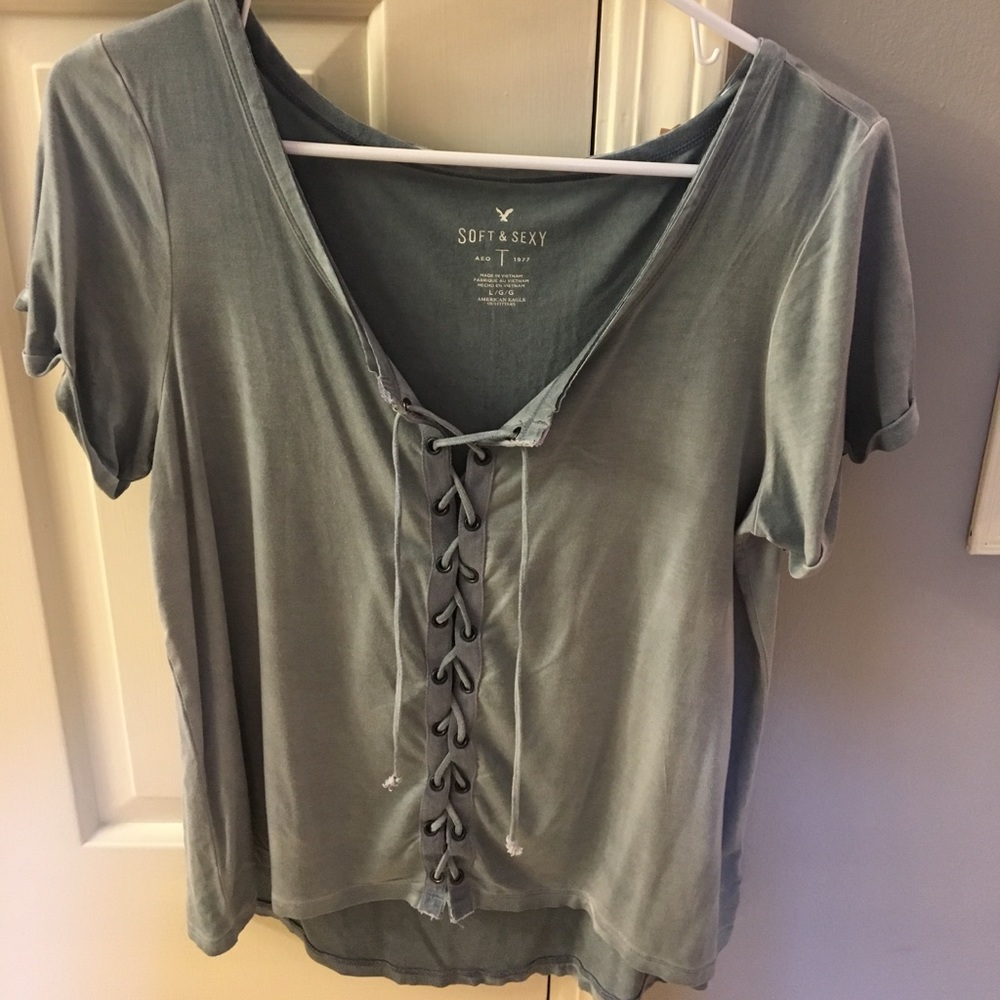 NWT American Eagle tie up shirt