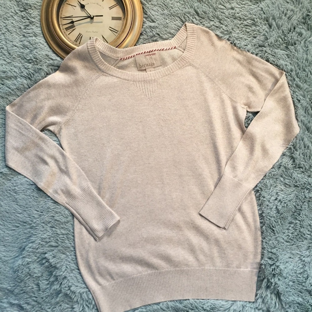 Banana Republic Heritage Beige Metallic Sweater S