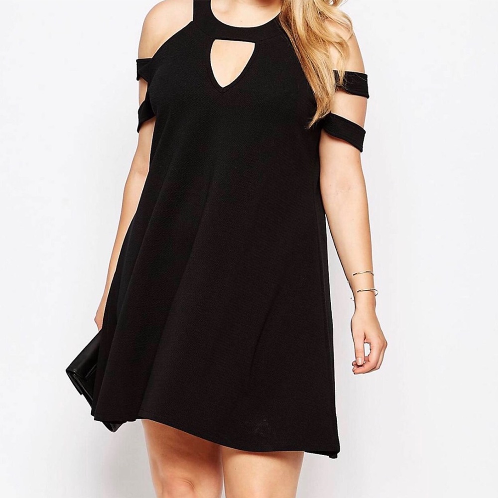 Pink Clove Swing Dress With Keyhole Neckline