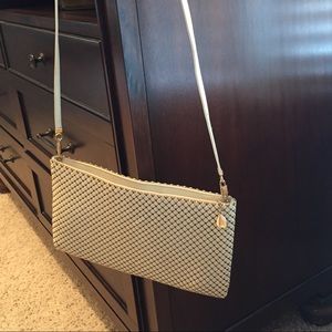 Cream crossbody! Shiny party bag