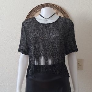 Crocheted fringe top Crocheted fringe top