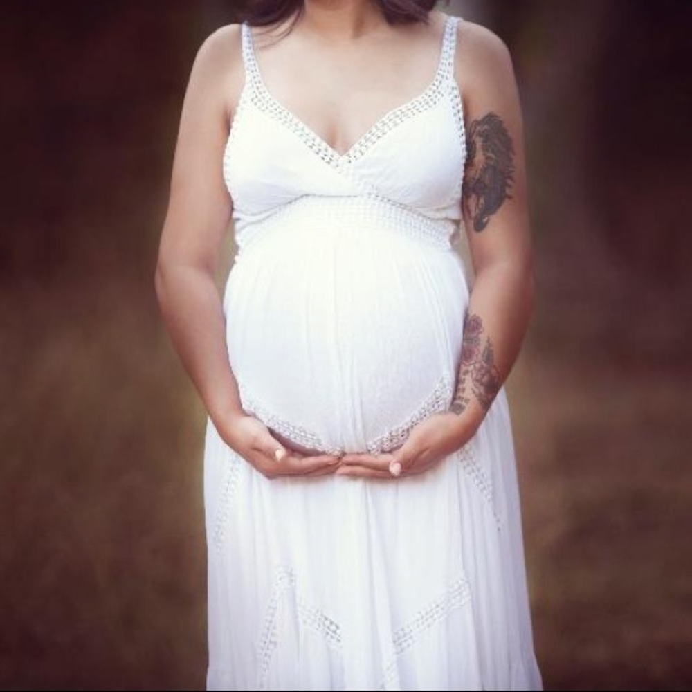 White maxi dress